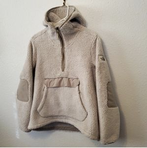 NWOT The North Face Campshire Pullover Fleece Hoodie Vintage White Beige Large